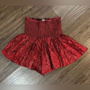 NEW Queen of Sparkles Dark Red Wavy Swing Shorts. Size XS